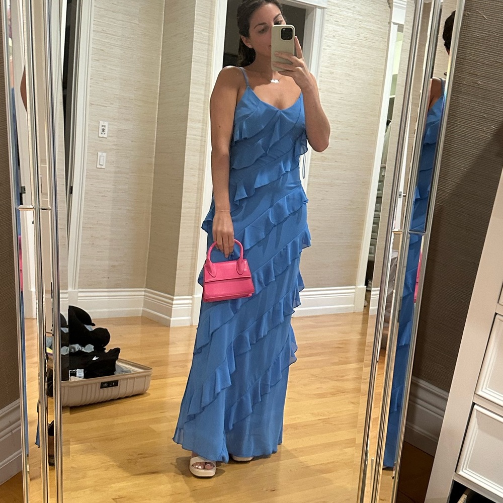 Blue ruffle dress